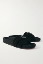 Christian Louboutin Varsimule scivoli in camoscio impreziositi da logo taglia UK 10 bianco