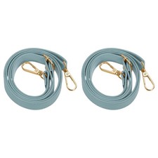51" Leather Purse Strap Replacement Silver Buckle Handbag 2 Pack, Light Blue 