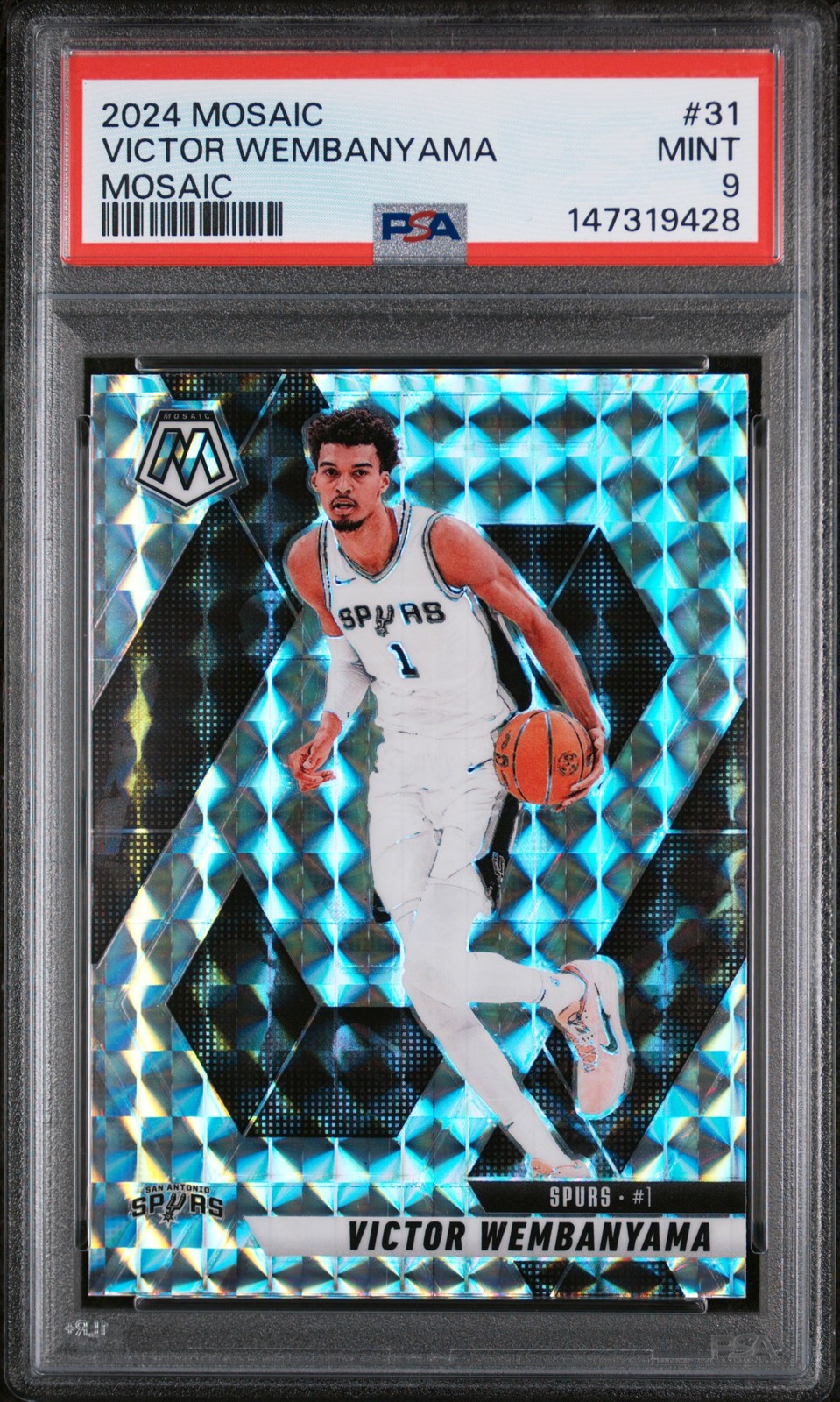 2024 PANINI MOSAIC MOSAIC #31 VICTOR WEMBANYAMA PSA 9