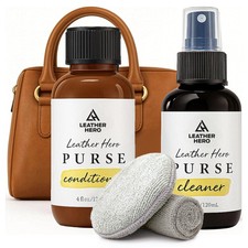 Leather Purse Cleaner  Conditioner Kit   4pc Set with 4oz Cleaner, 4oz Condi...