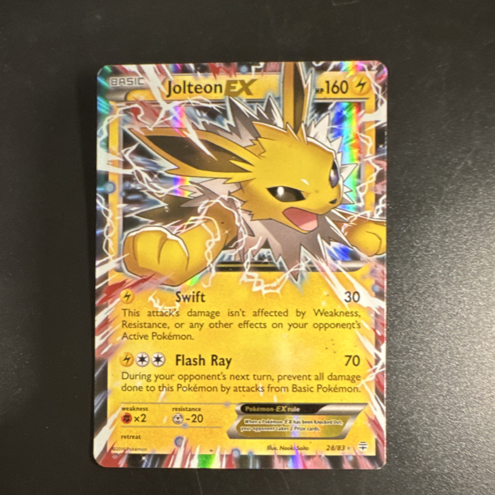 Pokémon Jolteon EX Full Art 28/83 Generations Ultra Rare Holo Basic English