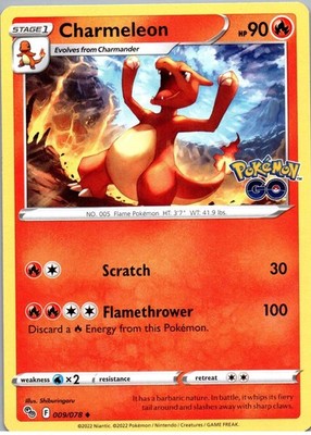 Charmeleon - Uncommon - Pokemon GO - 009/078 - NM - Normal