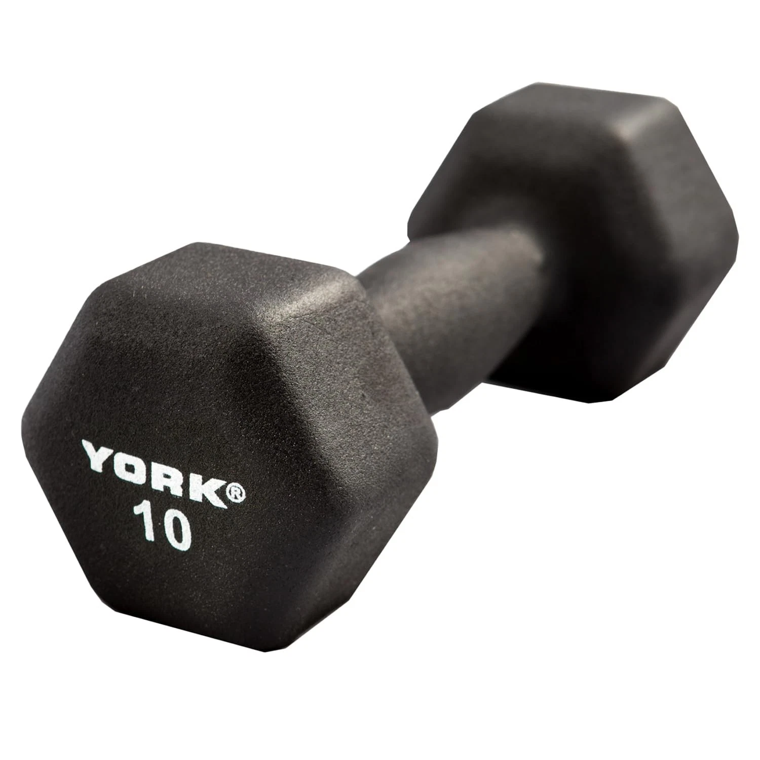 York Barbell Neoprene Hexagon Dumbbells with Cast Ergo Handle (10lb, Pack of 1)