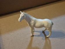 Vintage 1994 White Grey Plastic Horse Toy B Farm Animal Pet Western Figure