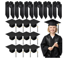 24 Pcs Preschool Kindergarten Graduation Cap Stole Unisex 2026 tassel 12 sets
