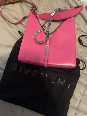 Givenchy Pink Small Triangle Shoulder Bag Chain Strap Buckle Dust Bag Card