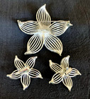 Vintage Sarah Coventry Demi ~ Brooch/Pin & Earring Set ~ "Moon Flower" ~ 1966 — photo 4