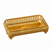 Metalltablett mit erhabenen R&auml;ndern dekorativ f&uuml;r Desserttisch, Regal