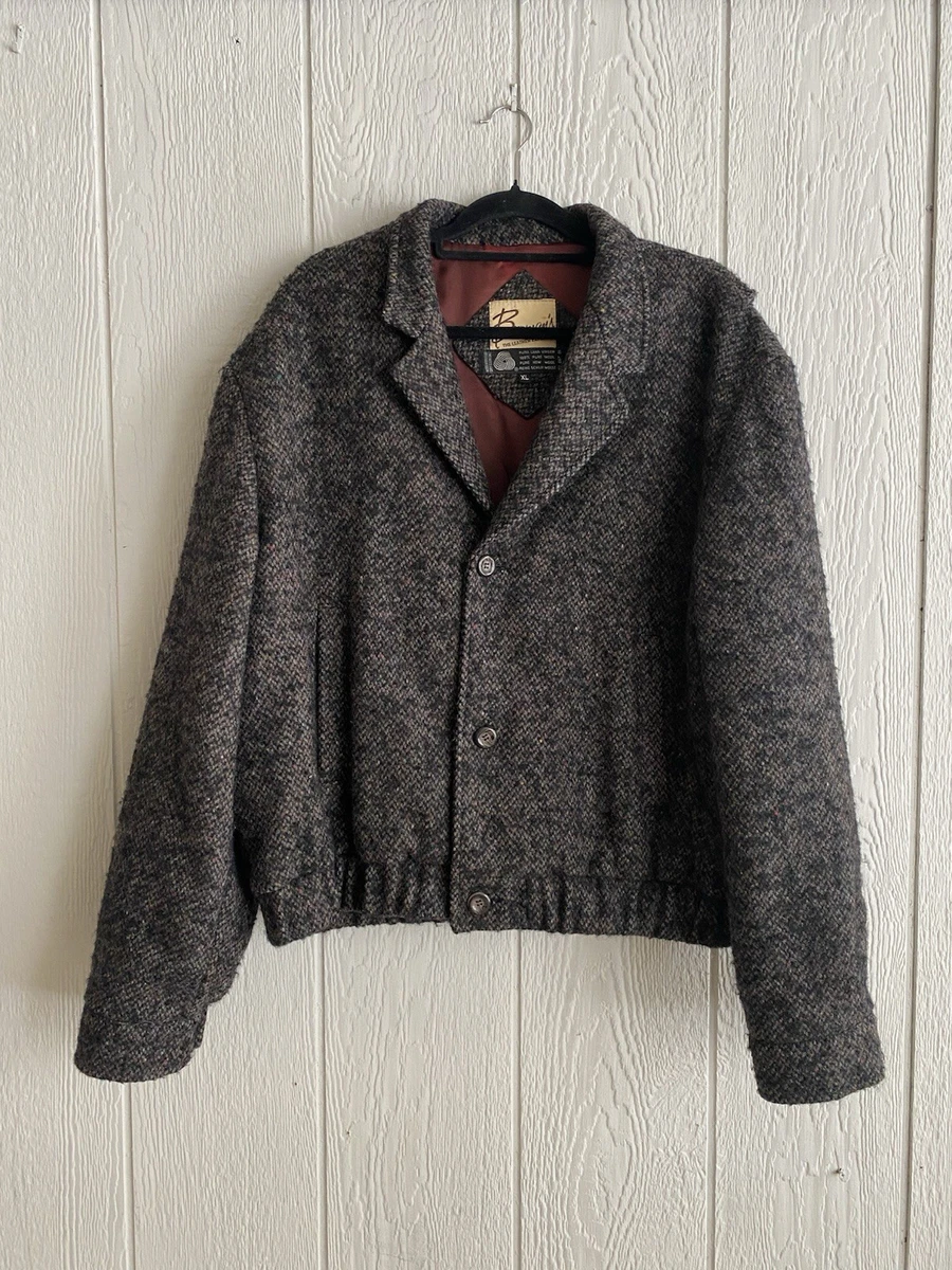 100% Wool Bomber/Harrington Vintage Outerwear Coats & Jackets for
