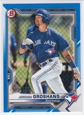 2021 Bowman JORDAN GROSHANS Paper Prospects Blue Border #063/150 BLUE JAYS