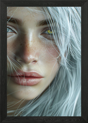 Mystisches Nahaufnahmeportrait einer Frau gerahmtes Wandbild Poster Leinwanddruck Bild