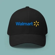 Walmart Logo Printed Black Hat Baseball Cap Adjustable
