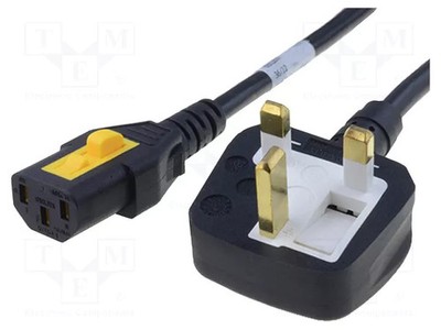 3x1mm2 Kabel PVC BS 1363 (G) Stecker,IEC C13 weiblich