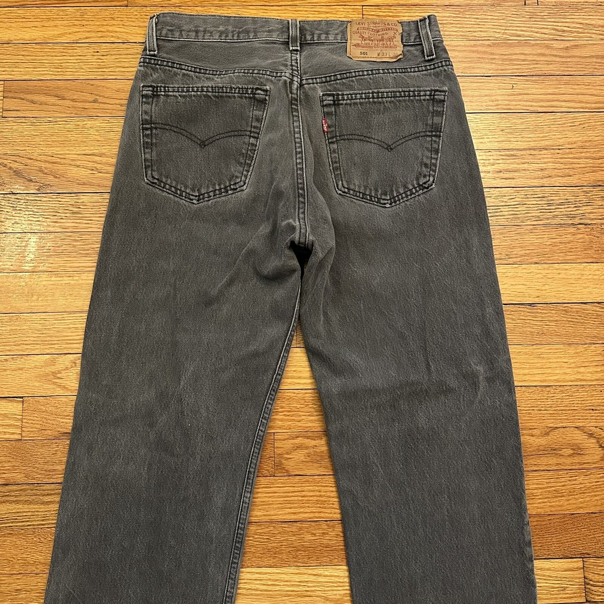 Vintage Levi's 501 Faded Black Denim Jeans Size 33x30 Men Made In