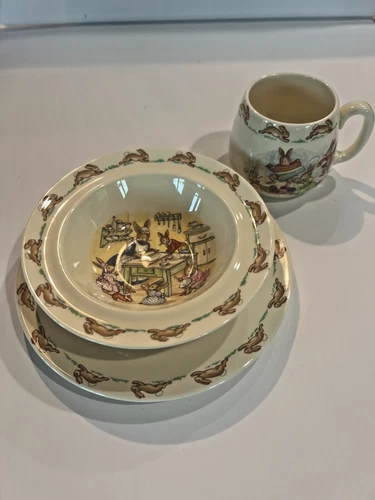 Bunnykins Royal Doulton Cup Bowl and Plate Set English Fine Bone China