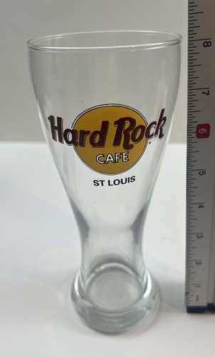 Vintage Hard Rock Cafe ~ vetro Pilsner ~ St. Louis ~ logo HRC cerchio rosso ~ alto 8,5" - Foto 5 di 6