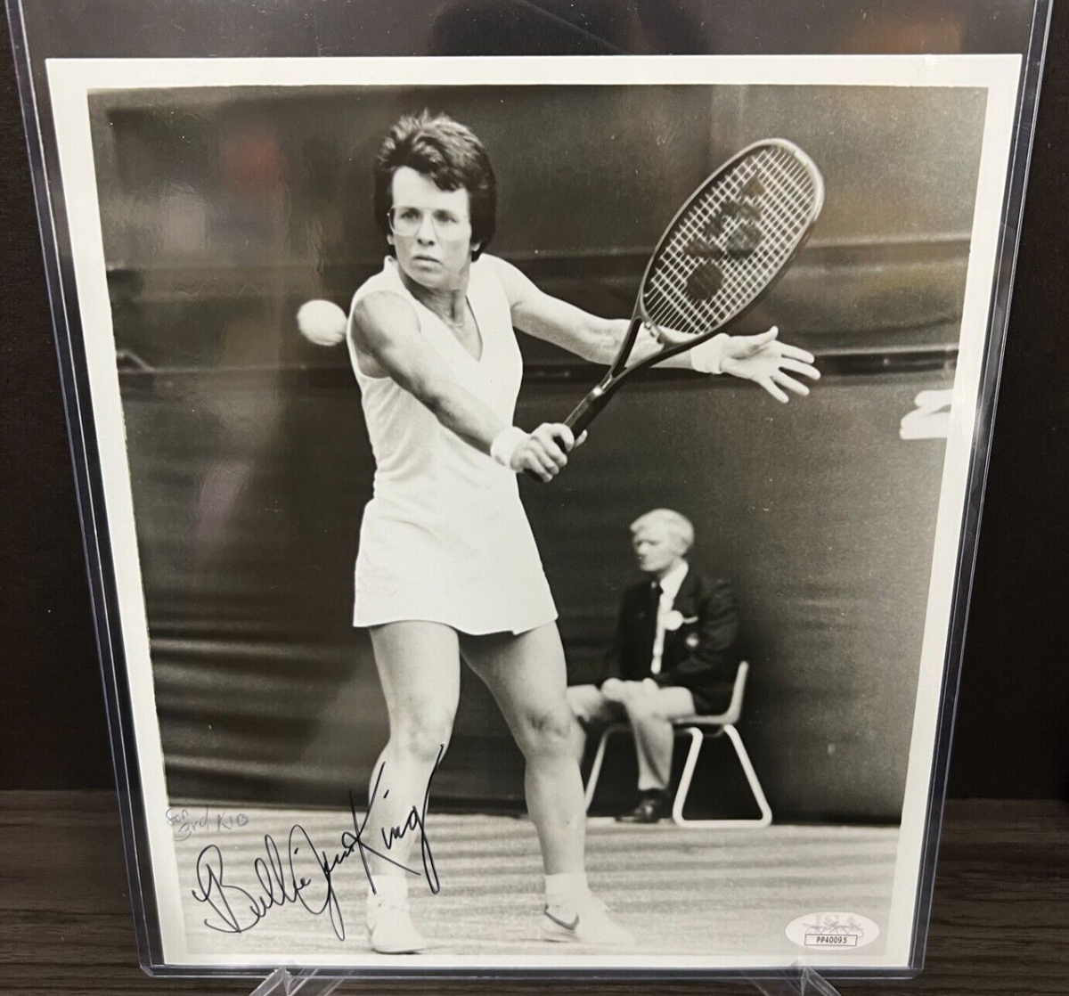Billie Jean King Signed 8x10 B&W Photograph JSA AUTO #1 Pro Tennis