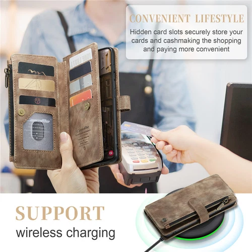 For Samsung S25 S24 S23 FE S22 S21 Detachable Magnetic Cover Leather Wallet Case - Picture 18 of 63