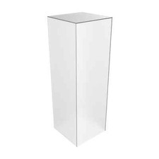 Acrylic Pedestal Plinths Display Stands - Clear White Black Mirror & Coloured