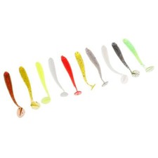 10pcs Esche Morbide Da Pesca Esche In Silicone A Coda Di Pesce Esche Per Esca Di