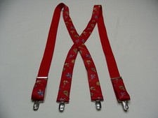 CHRISTMAS ORNAMENTS - RED - M/L SIZE - 45" LONG ADJUSTABLE SUSPENDERS 