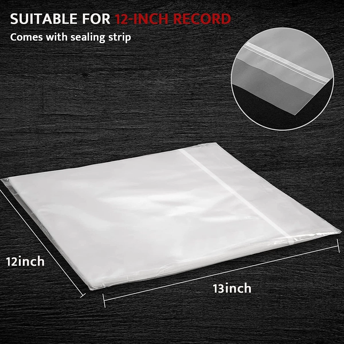 50 x NEW RESEALABLE OPP ULTRA CLEAR 12" OUTER RECORD SLEEVES for Vinyl LP RECORD