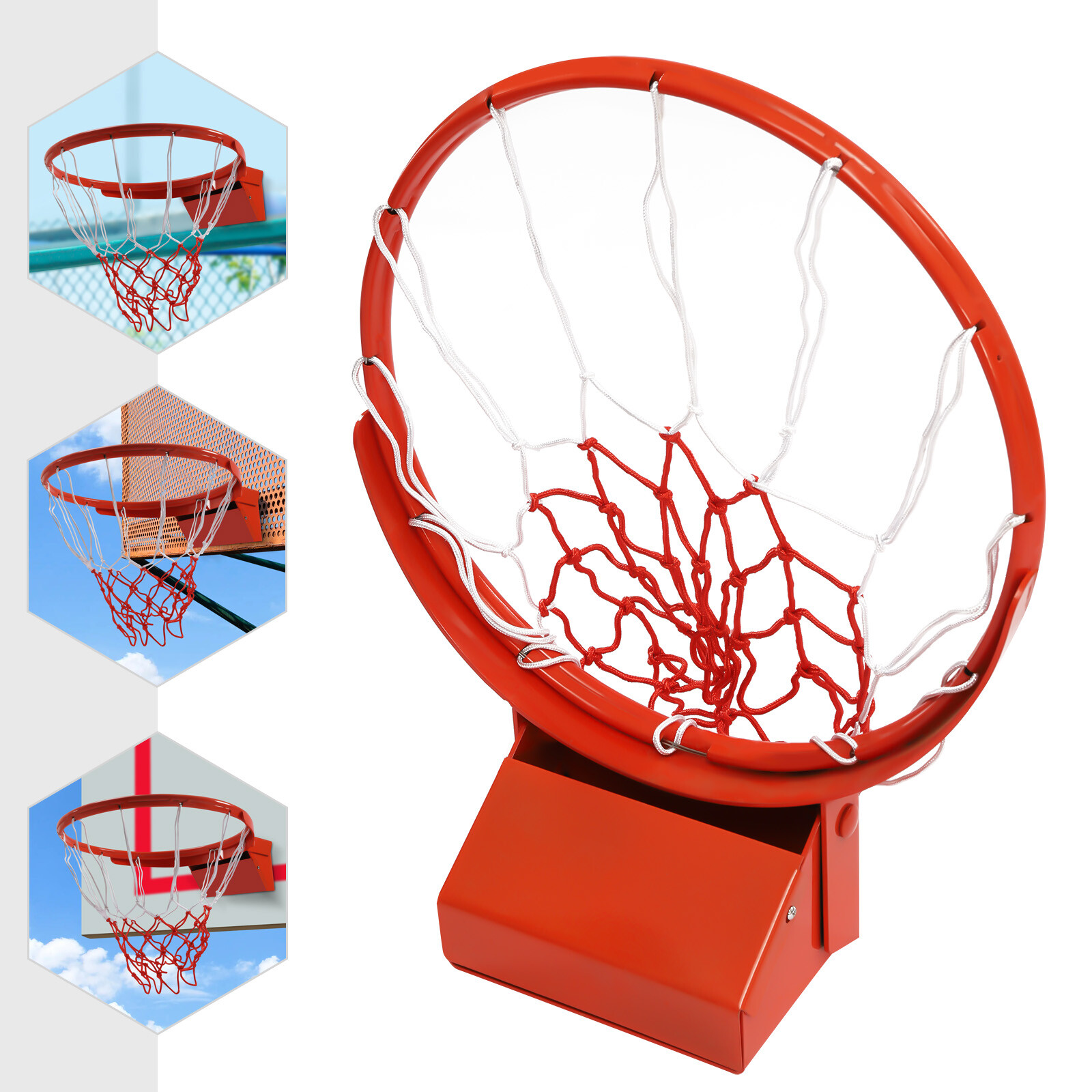 18" Basketball Rim Replacement Heavy Duty Breakaway Rim For Outdoor