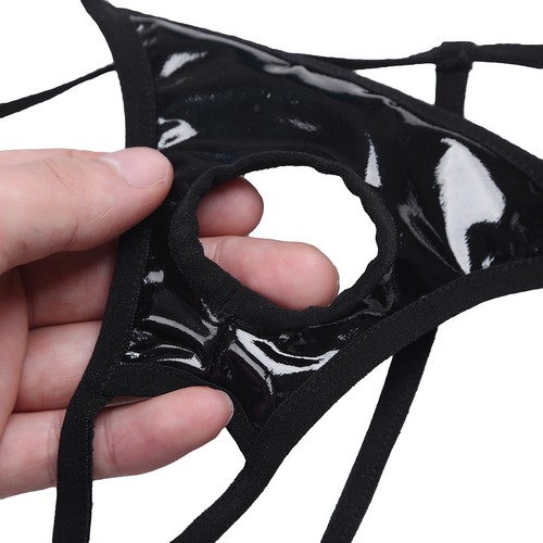 UK Mens Wetlook Latex Leather Boxer Shorts Open Penis Hole Briefs Underwear - Picture 31 of 45