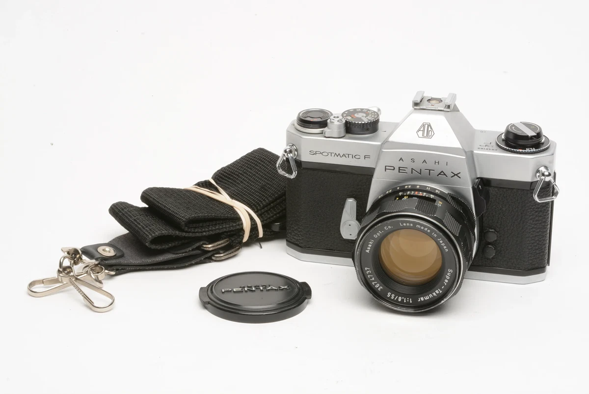 Pentax Spotmatic F SP F Body w/S. Takumar 55mm F1.8 lens, new seals, Nice!