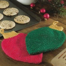 LIGHT BULB HOT PADS CHRISTMAS POT HOLDERS CROCHET PATTERN INSTRUCTIONS