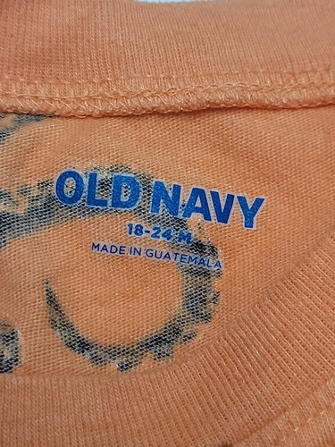 Old Navy T Shirt Octopus Baby Boy 18-24m Short Sleeve Orange Blue Allover Print - Picture 3 of 10