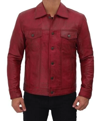 Trucker hotsell jacket red