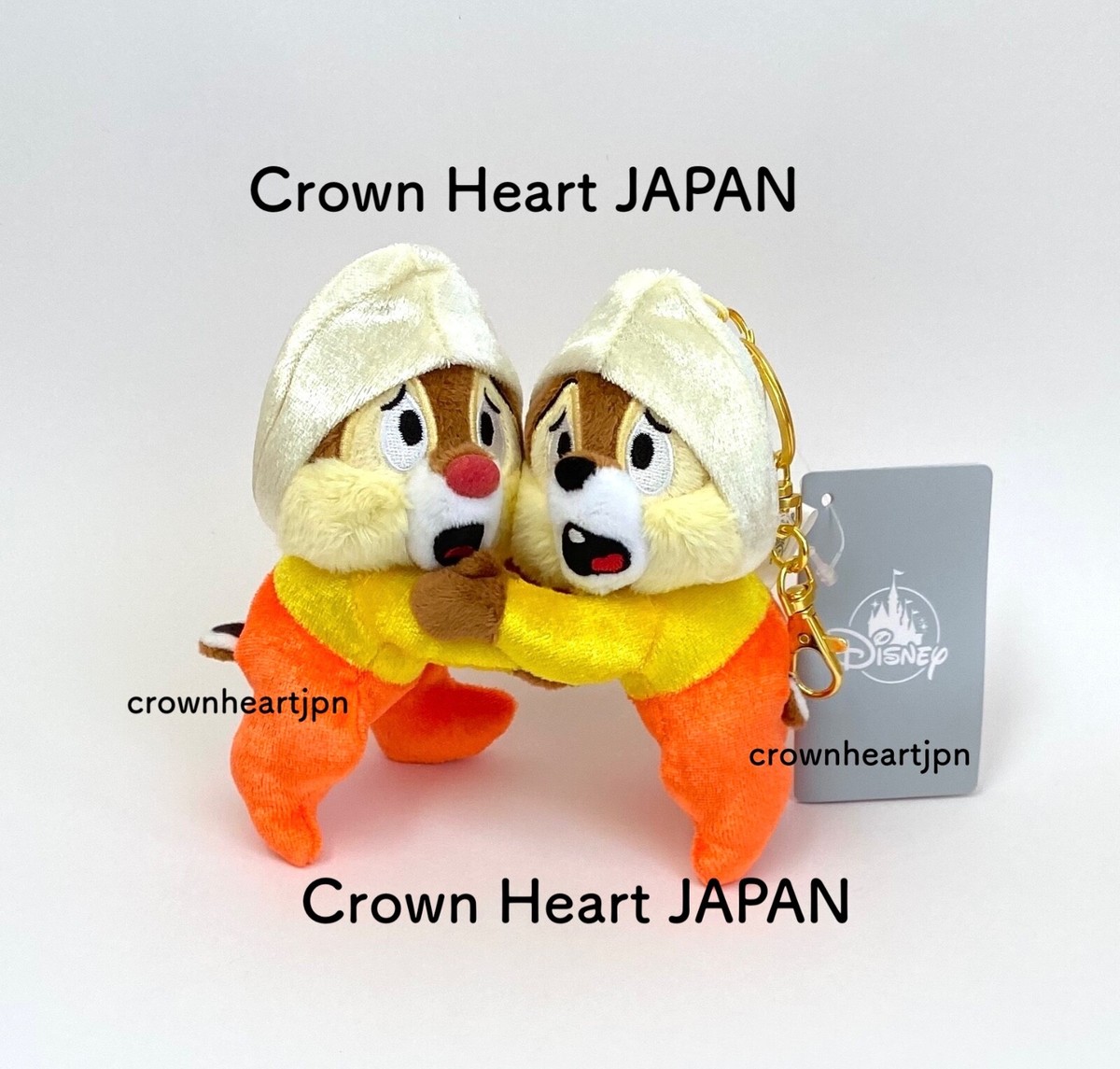 Disney Store Japan Halloween Chip & Dale Plush Keychain