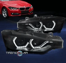 FOR 2012-2015 BMW F30 3-SERIES SEDAN LED PROJECTOR HEADLIGHTS LAMPS BLACK/SMOKE