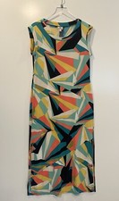 Worthington Colorful Geometric Print Sleeveless Maxi Dress Womens Medium