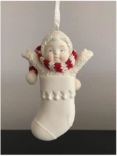 SNOWBABIES Collectible Blank Porcelain Stocking Hanging Ornament - Department 56