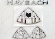 Bright Silver Maybach suit fender side rear trunk Badge for Mercedes-Benz Sclass