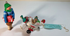 2 Vintage Hallmark Christmas Ornaments 1989 Son  1992 Rodneys Flight School