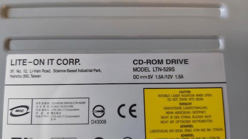 LITE-ON IT CORPORATION LTN-529S-03 52X IDE CD-Rom Drive BLACK #724 - Picture 3 of 3