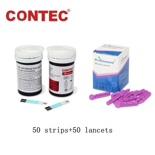 CONTEC KH100 Blood Glucose Meter Blood Sugar Monitor Diabetes Test 50 strip Kits - Picture 2 of 9