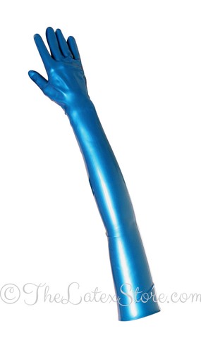 Latex OPERA/LONG Gloves / PREMIUM / METALLIC BLUE /FETISH /Made in Germany /1108 - 第 1/6 張圖片