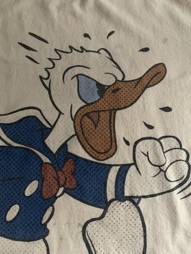 Disney Donald Duck TShirt L Angry Funny Beige Tan * - Picture 4 of 9