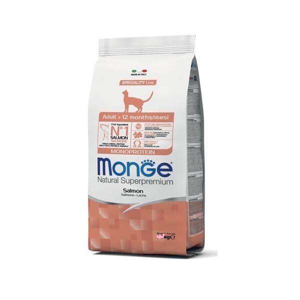 Monge Cat Superpremium Monoprotein Adult Salmone 10 kg - Crocchette Gatti Adulti
