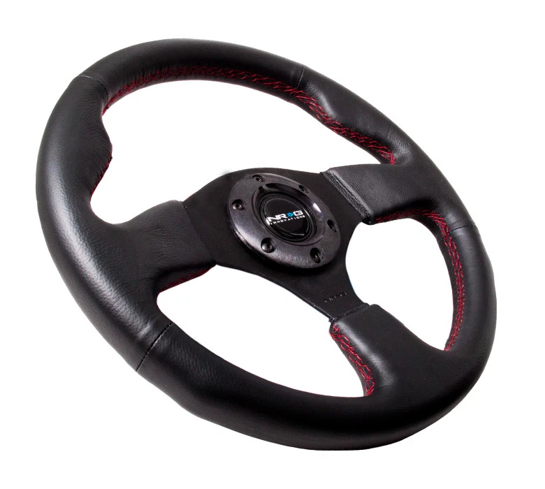 NUEVO NRG Volante de Cuero con Puntada Roja 320mm Tipo-R Estilo RST-012R-RS Foto 2 de 3