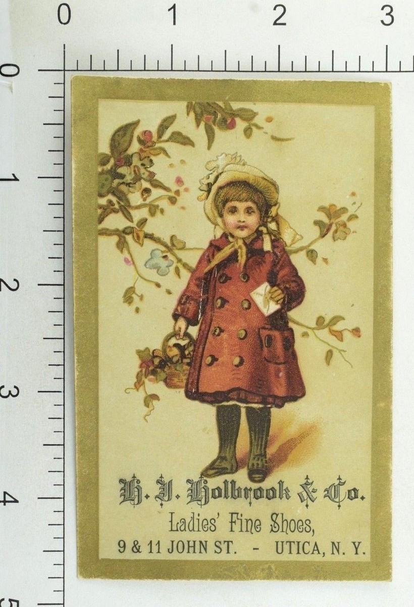 c. 1880s USA 4 trade cards Holbrook Fine Ladies Shoes Utica NY c. 1880s USA 4 trade cards Holbrook Fine Ladies Shoes Utica NY