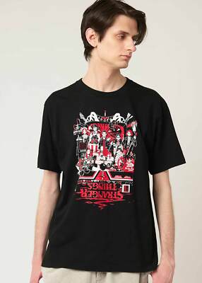 Stranger Things × graniph drawn by Yusuke Nakamura T-shirt Black