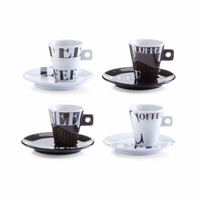 Zeller 8-Tlg. Espresso-Set Espressotassen Kaffeetassen Untertassen Aus Porzellan