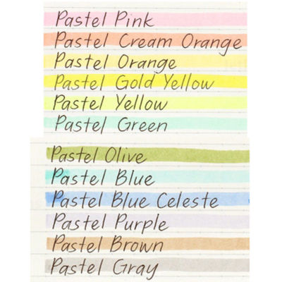 Monami Essenti Liner Soft Pastel Color Highlighter Pen Marker 12ea