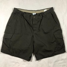Columbia Shorts Mens 42 Omni-Shield Cargo Shorts Flat Front 10" Inseam Gray