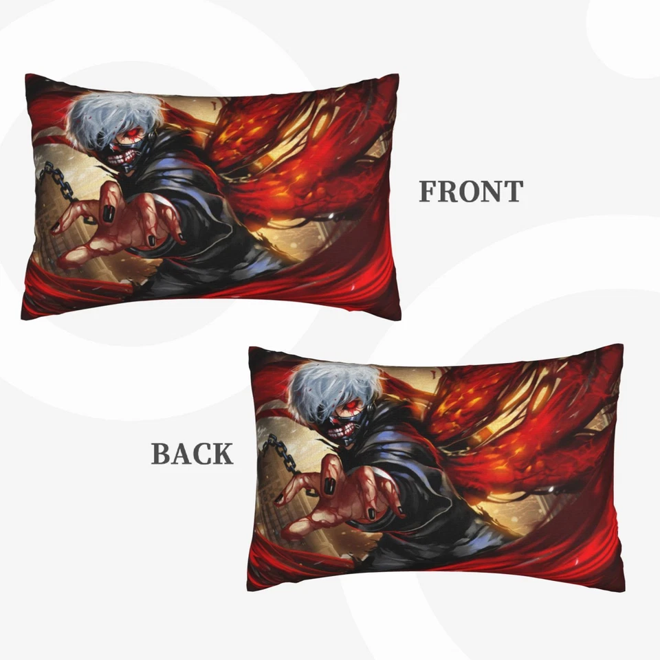 Funda de almohada Tokyo Ghoul anime niños dibujos animados para piel de cabello funda de almohada con cremallera Foto 2 de 4